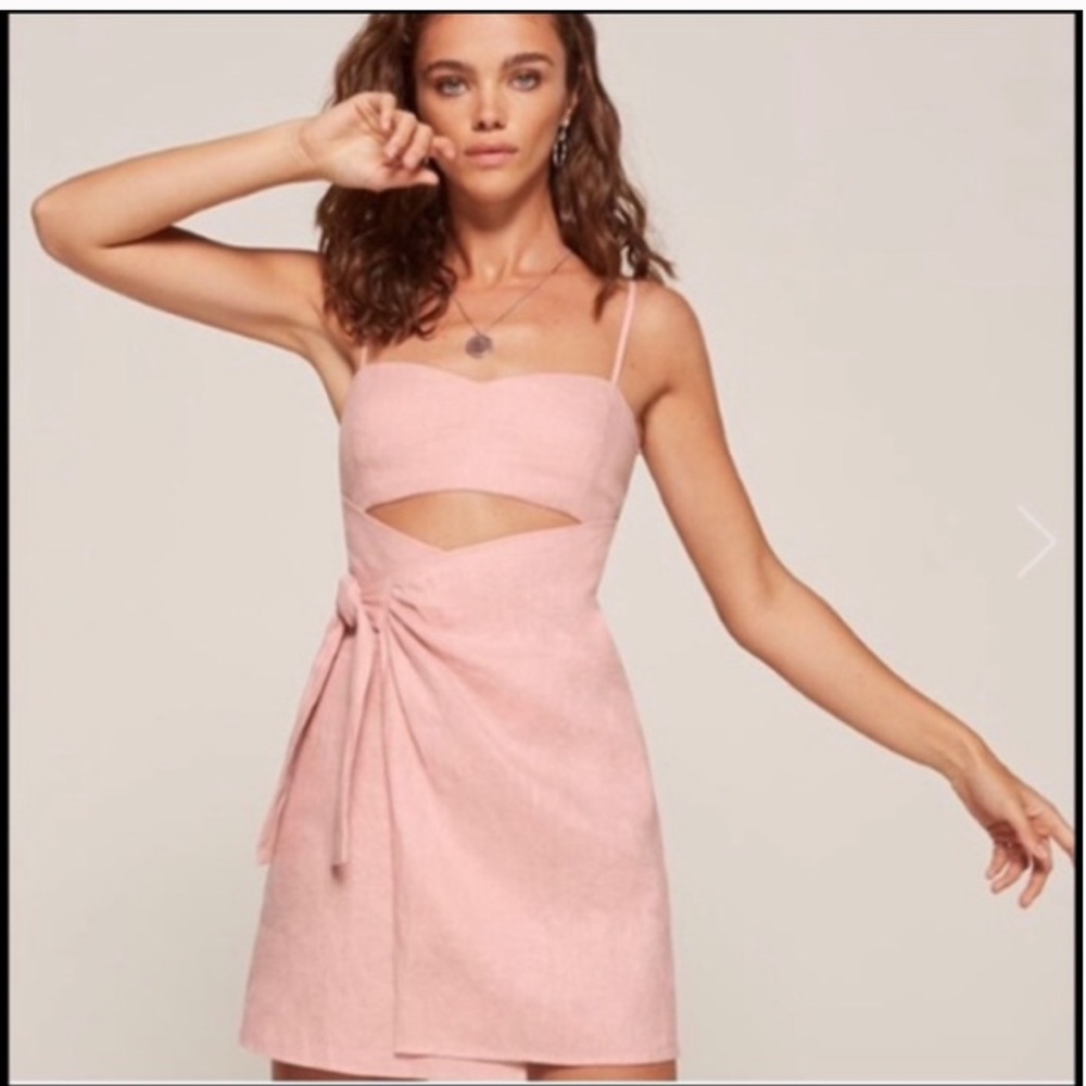 Reformation blush mini dress